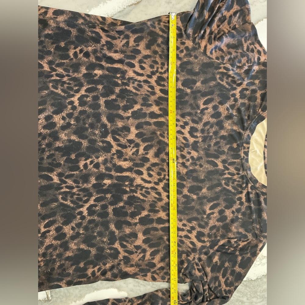 Skechers Brown Leopard Print Top - Picture 3 of 4